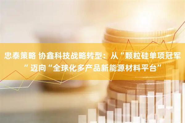 忠泰策略 协鑫科技战略转型：从“颗粒硅单项冠军”迈向“全球化多产品新能源材料平台”